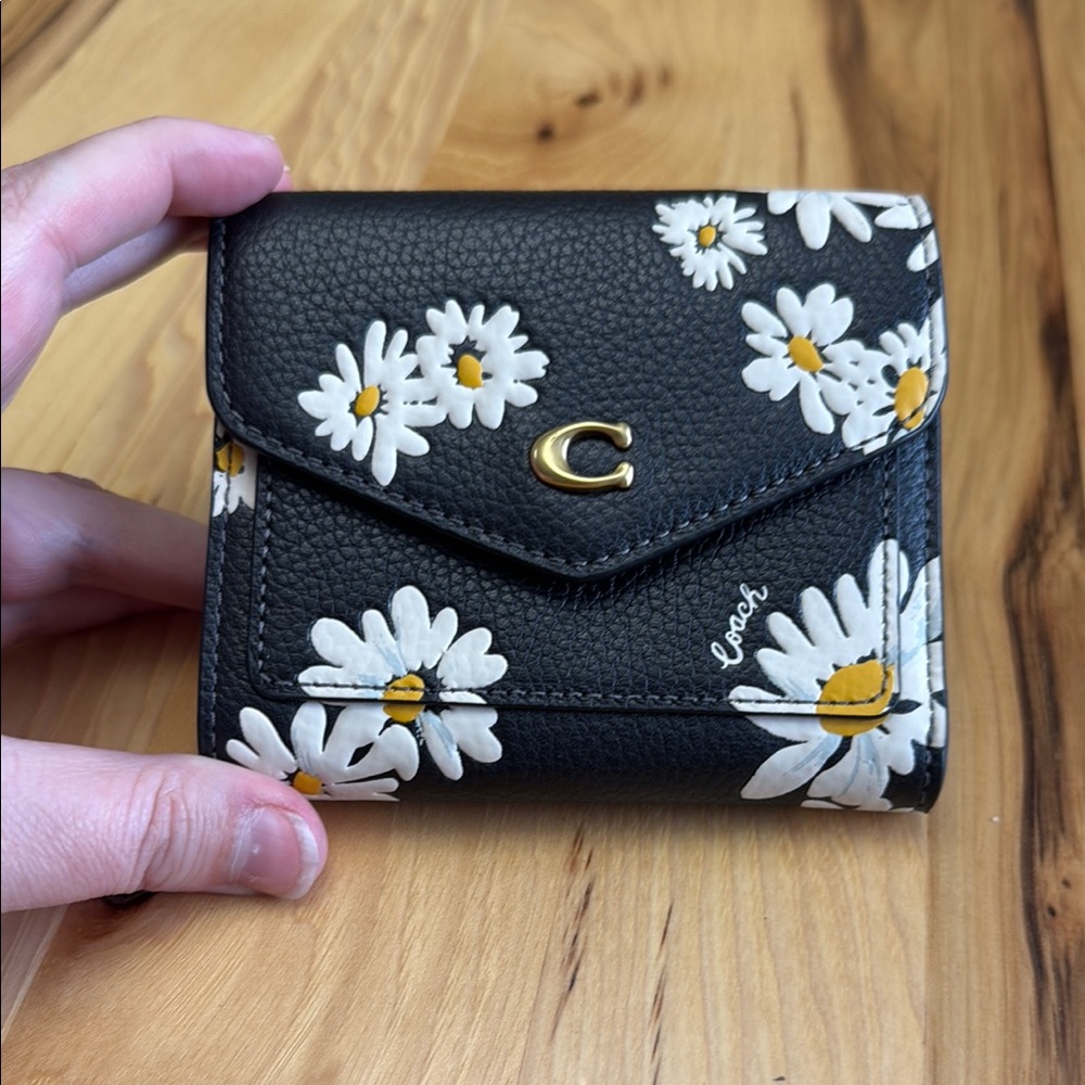 Coach Black and White Floral Wallet